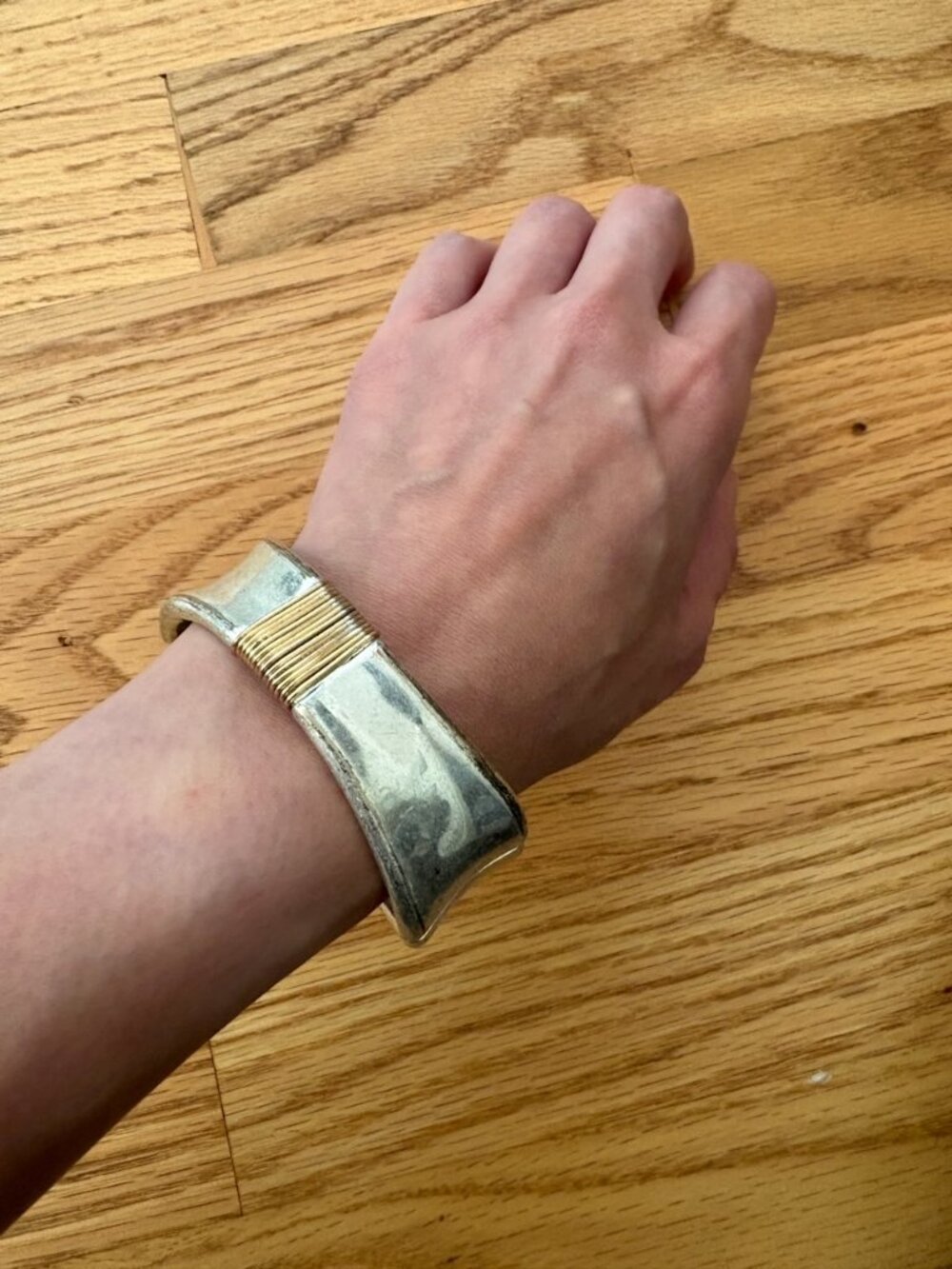 Robert Lee Morris RLM SoHo Two-Tone Wire-Wrapped Hinged Cuff Bracelet